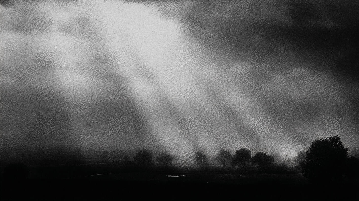 Field with Sunbeams, 2025. Pigment print, 30 × 40 cm