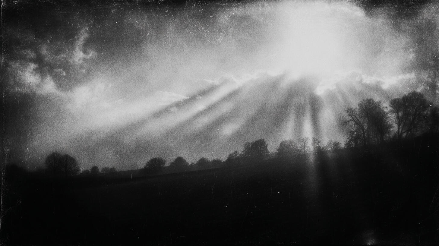 Sunbeams Over a Field, 2025. Pigment print, 30 × 40 cm