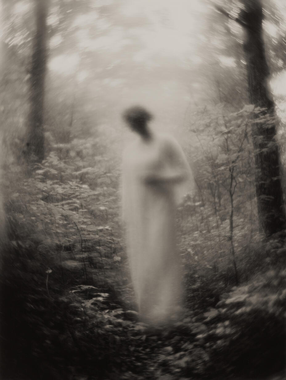 Woman in White Dress, 2025. Pigment print, 24 × 30 cm