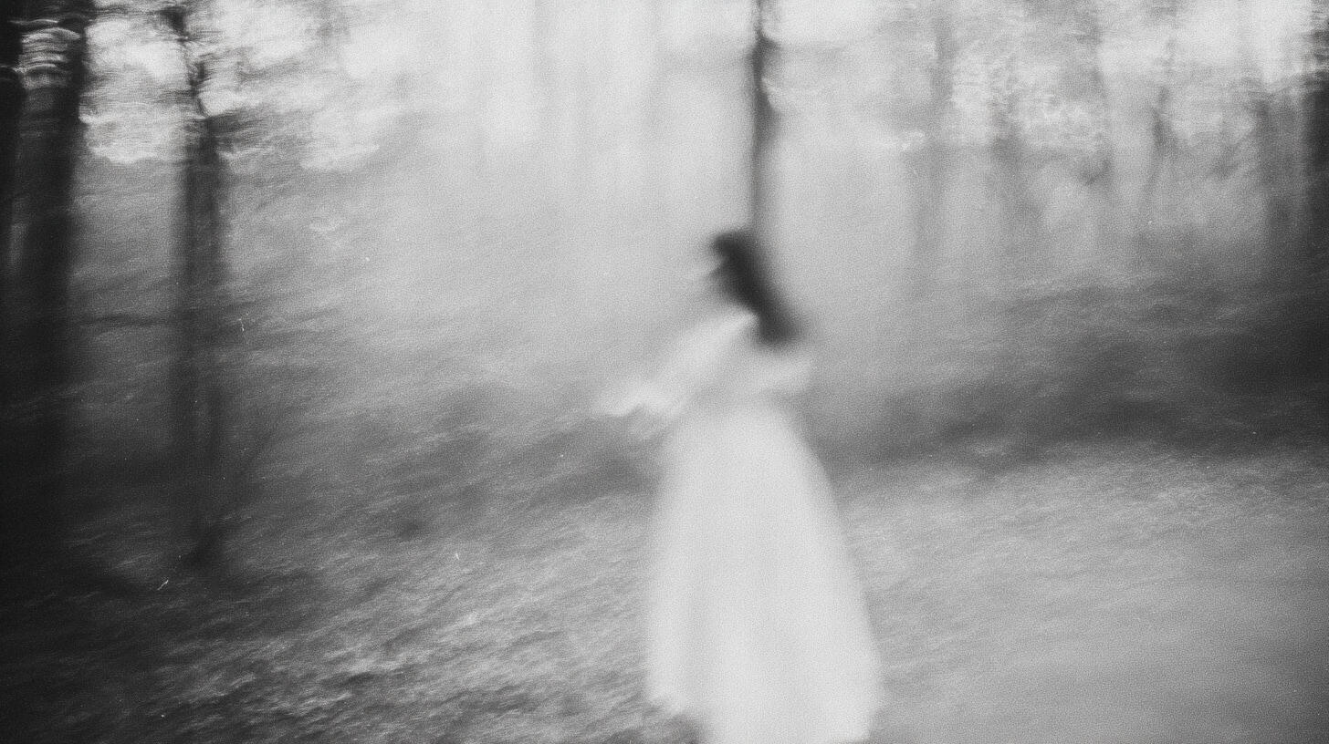 Woman Walking in Woods, 2025. Pigment print, 30 × 40 cm
